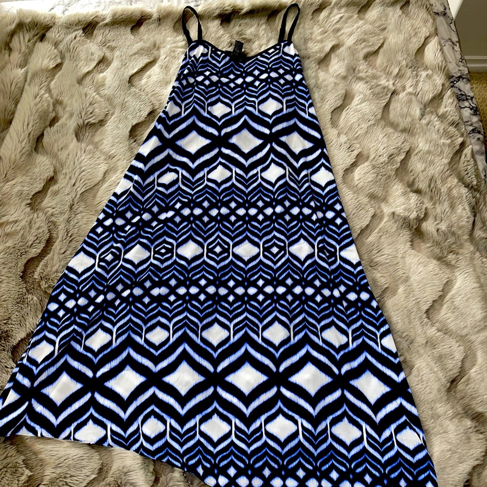 Blue/white dress (asymmetrical bottom)